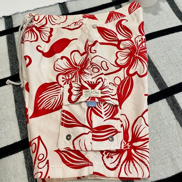 J. Crew Original Swimwear Board Shorts Swim Trunks Hawaiian - Picture 6 of 9